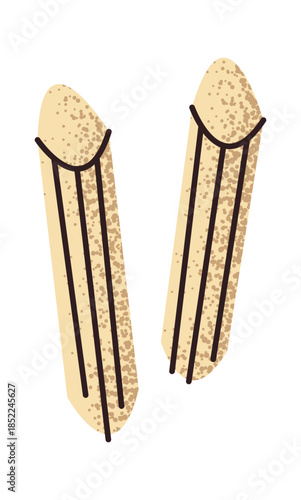 Pair of row macaroni sticker