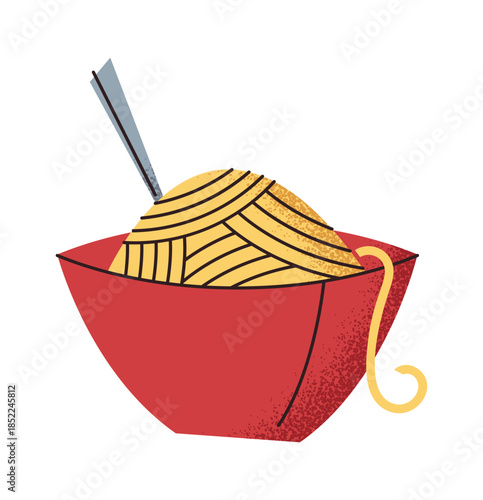 Italian pasta bowl sticker design