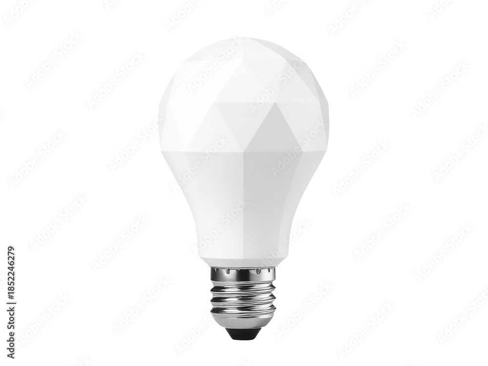 Fototapeta premium A single white light bulb on a plain white background