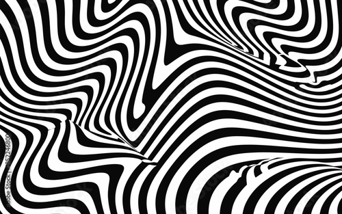 Hypnotic Black and White Swirling Lines Creating an Optical Illusion Pattern