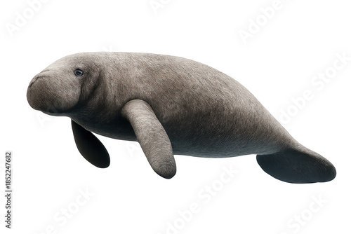 Manatee swimming, trichechus manatus underwater, marine mammal, gentle giant, aquatic animal on transparent background © PNG Kingdom 