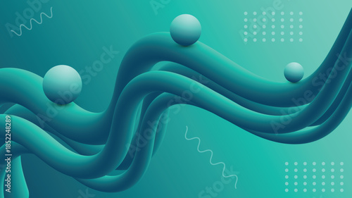 A blue 3d rendered illustration of a dna strand and human eye anatomy features a liquid water wave pattern designed as a symbolic art wallpaper icon