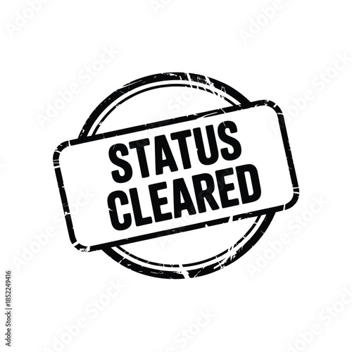 status cleared rubber stamp seal