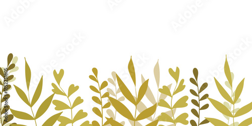 Floral frame with colorful exotic branches on white background. Ornate border with tropic leaves. Vector stock illustration for wallpaper, posters, card. Doodle style. Copy space.