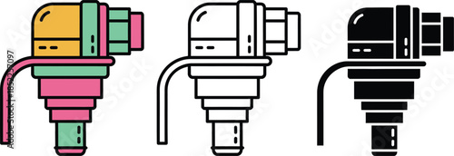 Colorful and monochrome camera lens with attached tubes