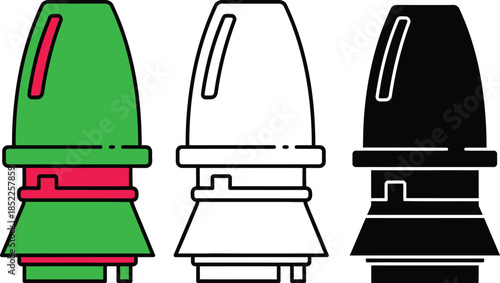 Colorful and monochrome stylized Christmas tree toppers in star holiday festive