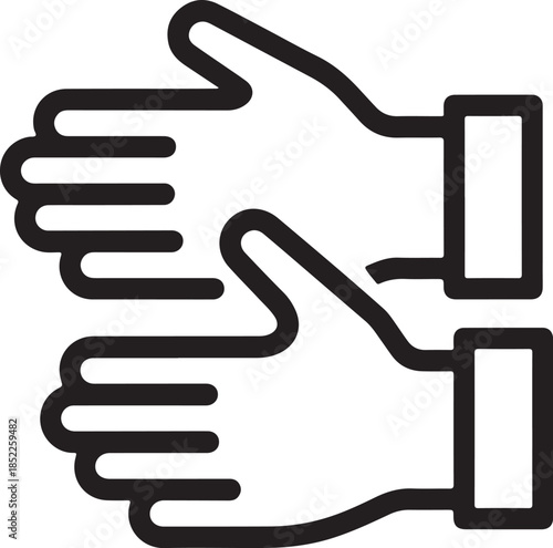 Cupped open hands silhouette icon vector illustration for care and support
