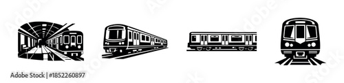 Subway train vector illustration, transportation and transit, flat vector style