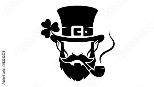 St. Patrick's Day Leprechaun Vector Illustration with Pipe and Hat