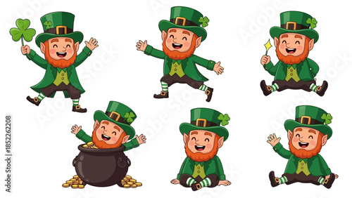 St. Patrick's Day Leprechaun Vector Cartoon Collection