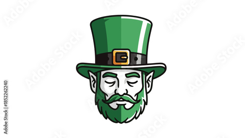 St. Patrick's Day Leprechaun Head Vector Illustration