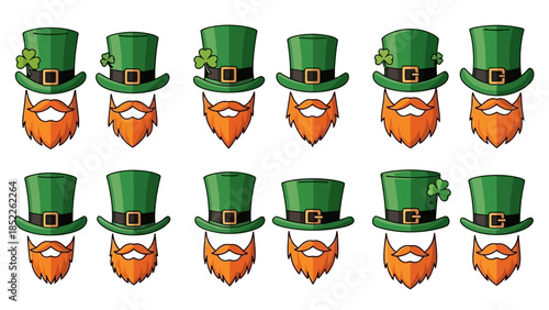 St. Patrick's Day Leprechaun Hats and Beards Collection