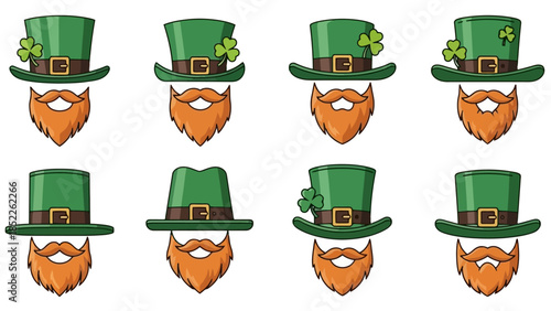 St. Patrick's Day Leprechaun Hats and Beards Collection