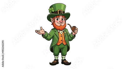 St. Patrick's Day Leprechaun Character Vector Illustration