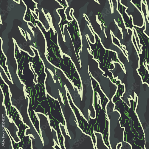 Vector seamless camo tiger stripe army fatigue pattern design	
