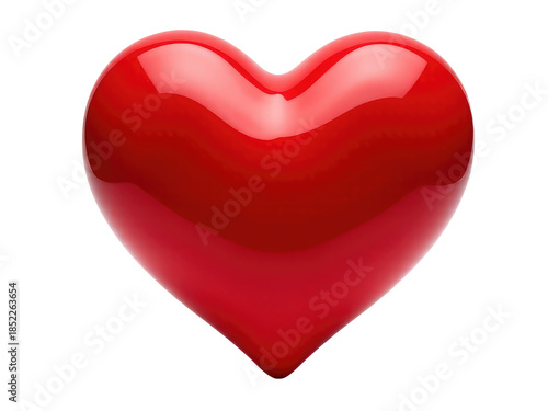 A red heart shaped object on a white background, useful for Valentine's Day or love theme designs
