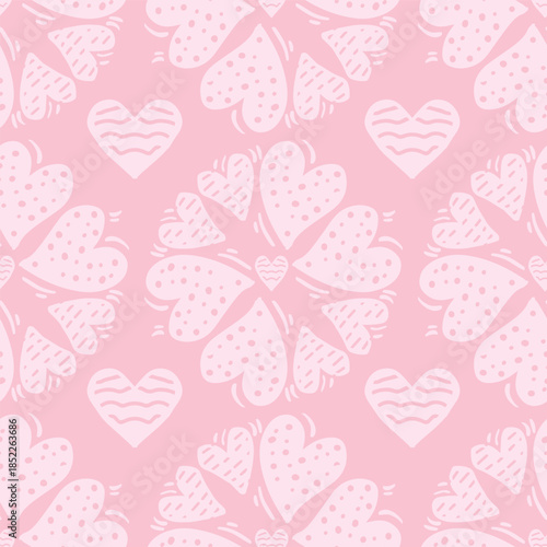 Seamless vector pattern with hearts. Valentines day background.