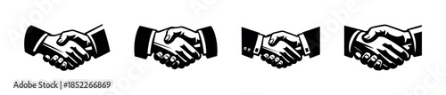 Handshake agreement icons, corporate, business, flat vector illustration
