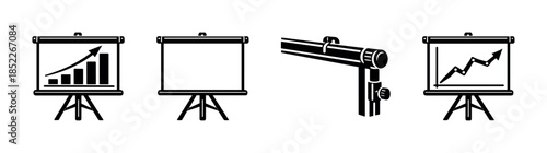 Business presentation charts and diagrams flat vector illustration