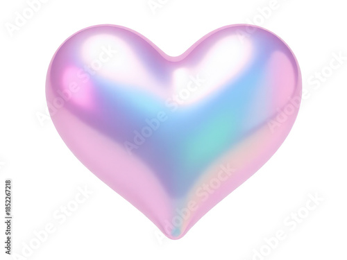 Wallpaper Mural A single heart-shaped balloon floating on a pure white background, perfect for romantic or celebratory occasions Torontodigital.ca