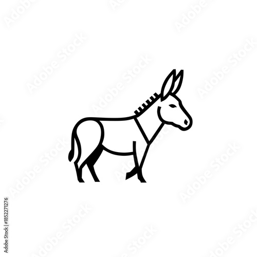 Minimalis icon line art donkey 