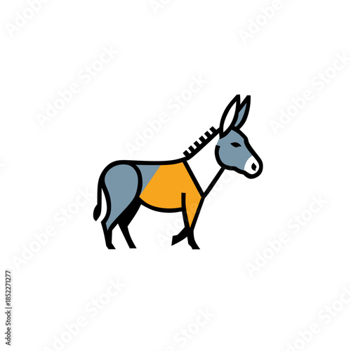 Modern Minimalist Donkey Logo Icon Flat Vector Design