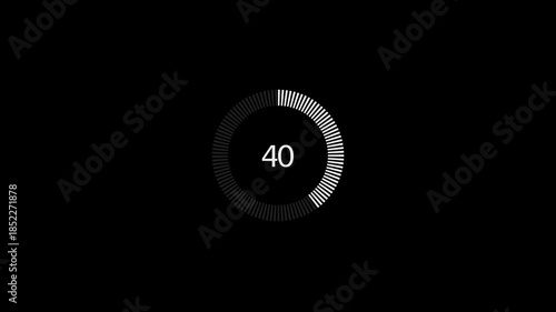 10 second timer counting from 0 to 100 | Transparent Background