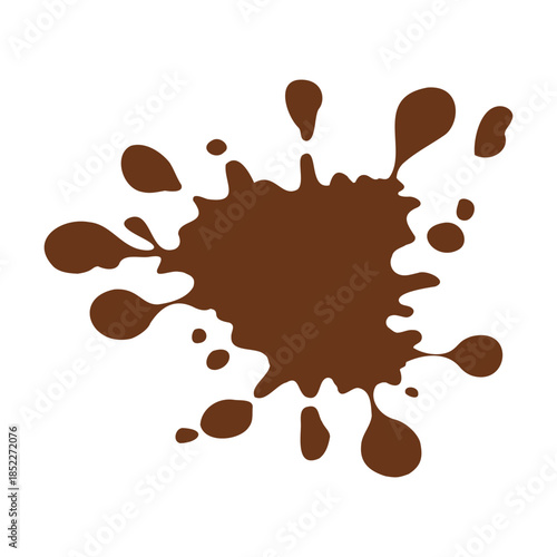 chocolate splash icon. Brown liquid splash on white background. vector illustration