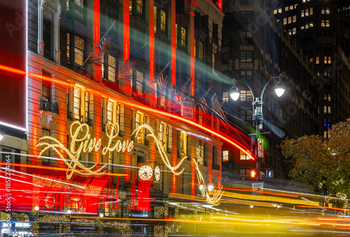 Macy’s Herald Square at Night During Christmas Season
