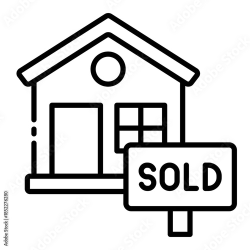 sold icon. house purchase. Property real estate sale market