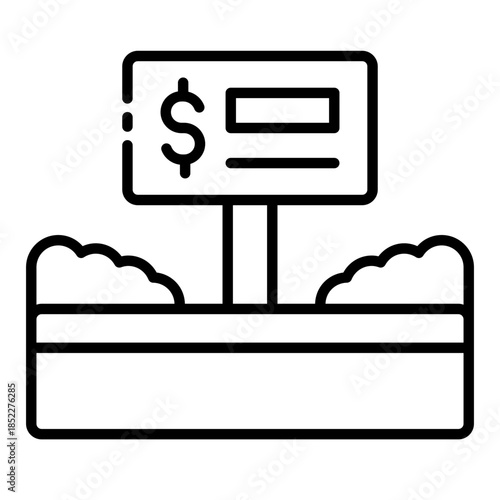 vacant lot icon. land plot. empty property. real estate adn development