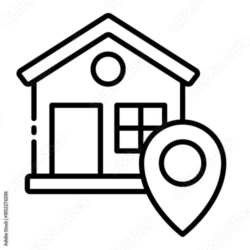 location icon. house area. shows property position. Pin and map