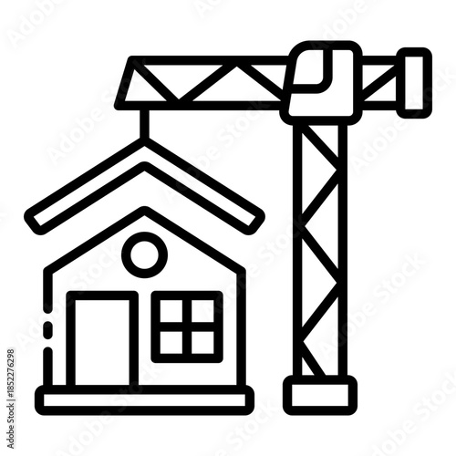 build house icon. construction project. home build architecture and  real estate