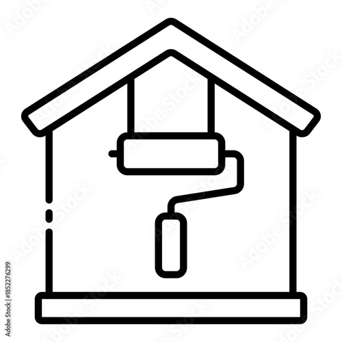 house renovation icon. repair project. upgrade work. Repaint architecture