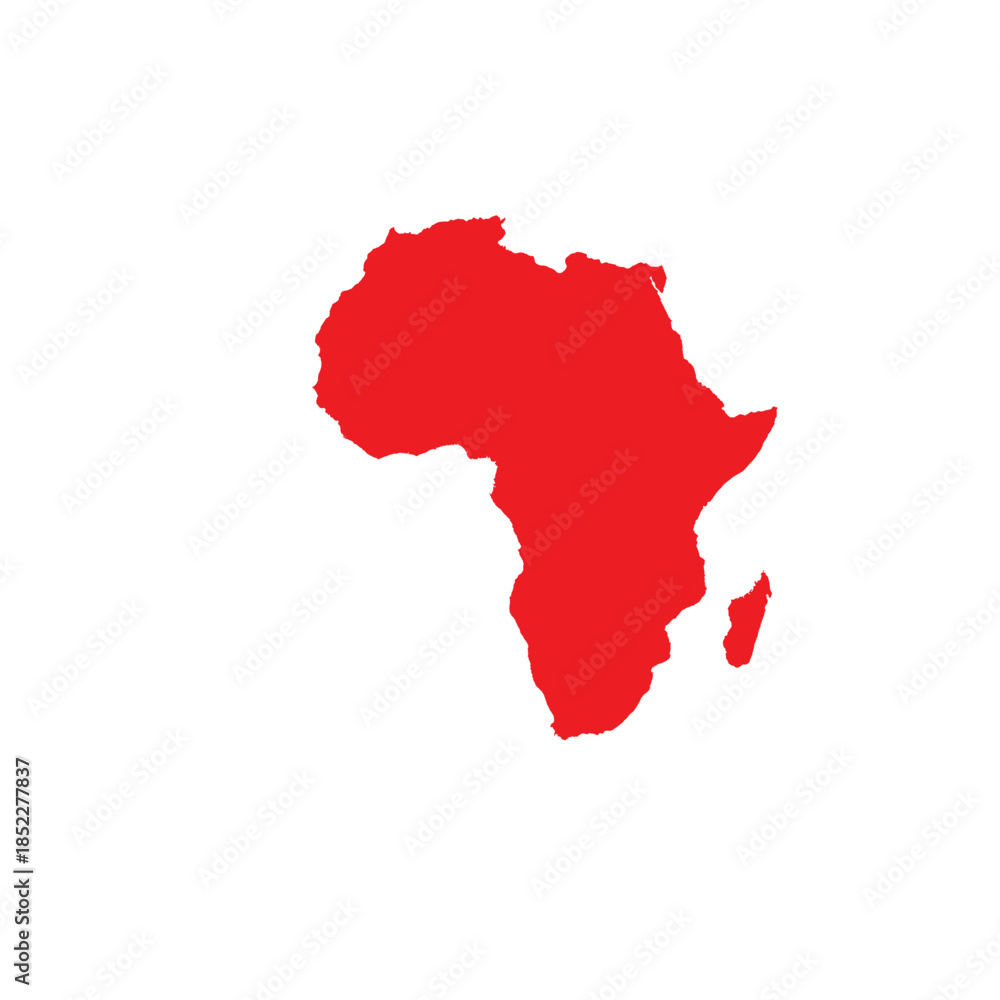 Fototapeta premium Map of Africa, sign silhouette. World Map Globe. Vector Illustration isolated on white background. African continent.