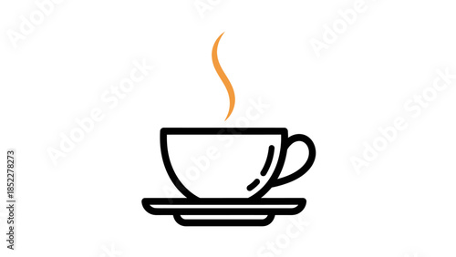 A Steaming Cup of Coffee on a Saucer, Representing Warmth and a Morning Beverage