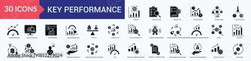 Key Performance Icon Pack Illustration Vector Glyph Style