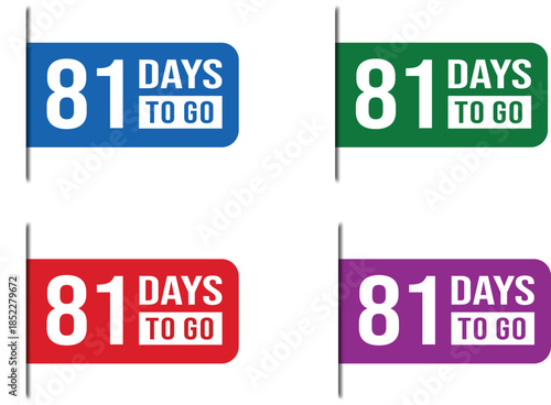 81 Days To Go Countdown Label Vector Set Design