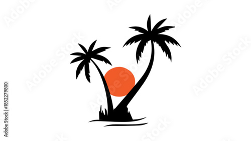 vector illustration of a tropical island