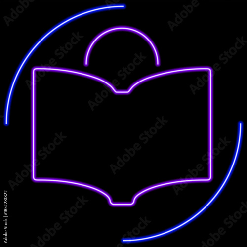 learn neon sign, modern glowing banner design, colorful modern design trends on black background. Vector illustration.