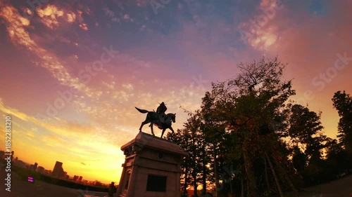 朝焼けの仙台城跡（本丸跡）【宮城県仙台市】