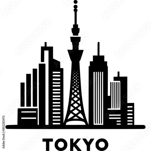 Tokyo Skyline Icon Vector