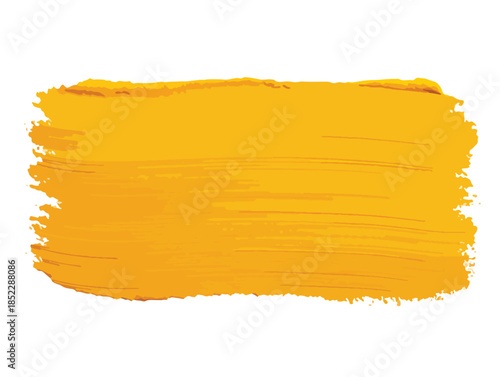 Pociągnięcie pędzlem w kolorze intensywnego żółtego na białym tle, idealne do projektów graficznych.
