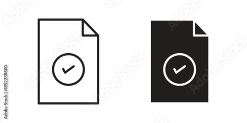 Accept document icons for apps and print media. Editable stroke and flat icons