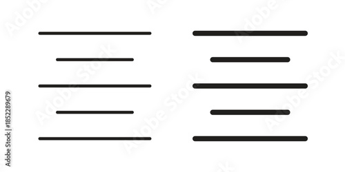 Align center icons for apps and print media. Editable stroke and flat icons