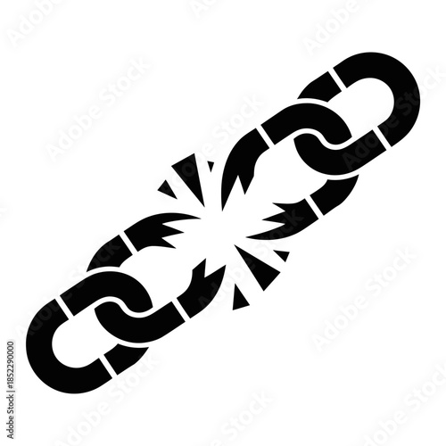 A broken chain , symbolizing release or freedom.