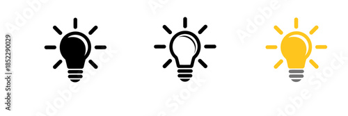 Three light bulb icons are lined