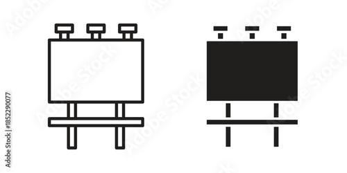 Billboard icons for apps and print media. Editable stroke and flat icons