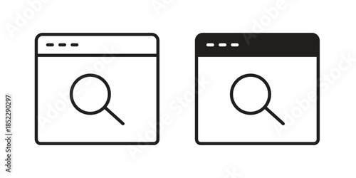Browsing icons for apps and print media. Editable stroke and flat icons