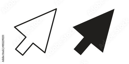 Cursor arrow icons for apps and print media. Editable stroke and flat icons